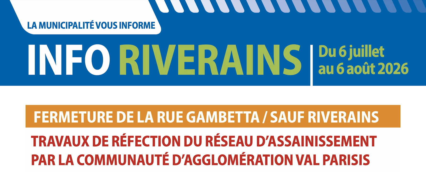 Circulation modifiée rue Gambetta : travaux du 6 juillet au 6 août 2026