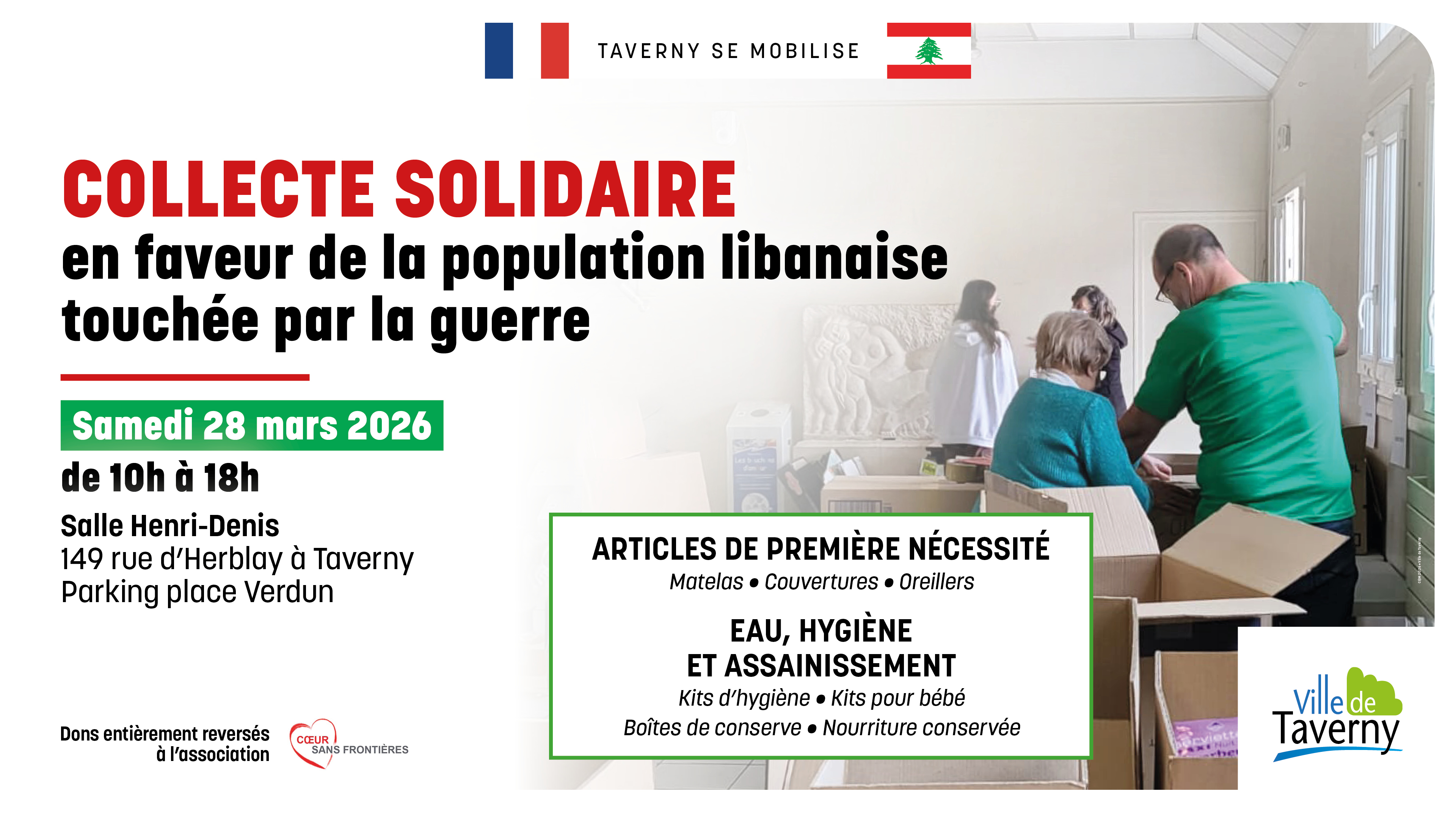 Collecte solidaire en faveur de la population libanaise