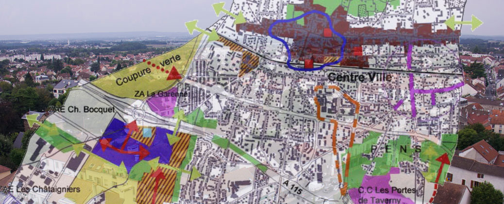 Plan de zonage du plan local d'urbanisme à Taverny