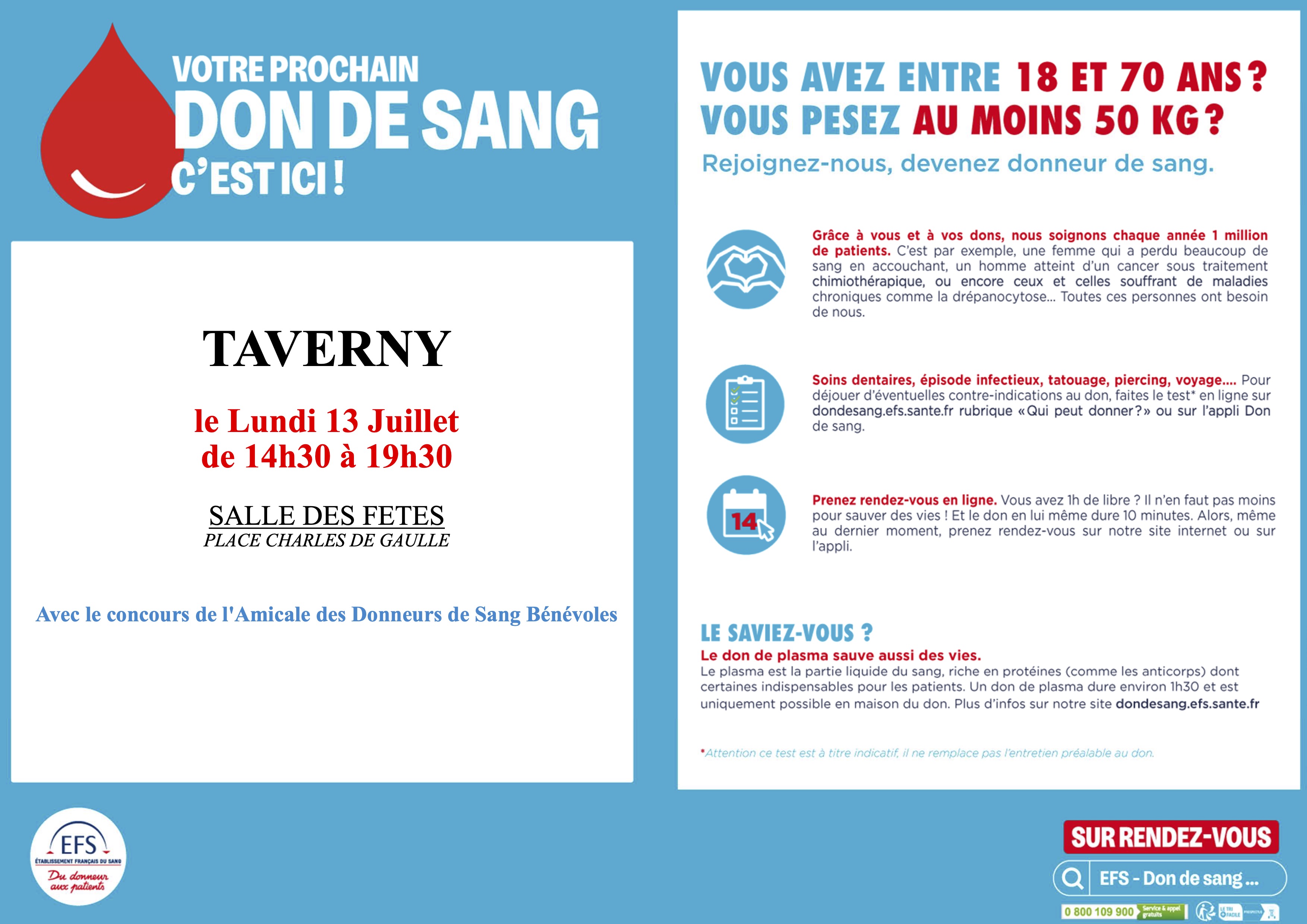 Prochaine collecte de sang