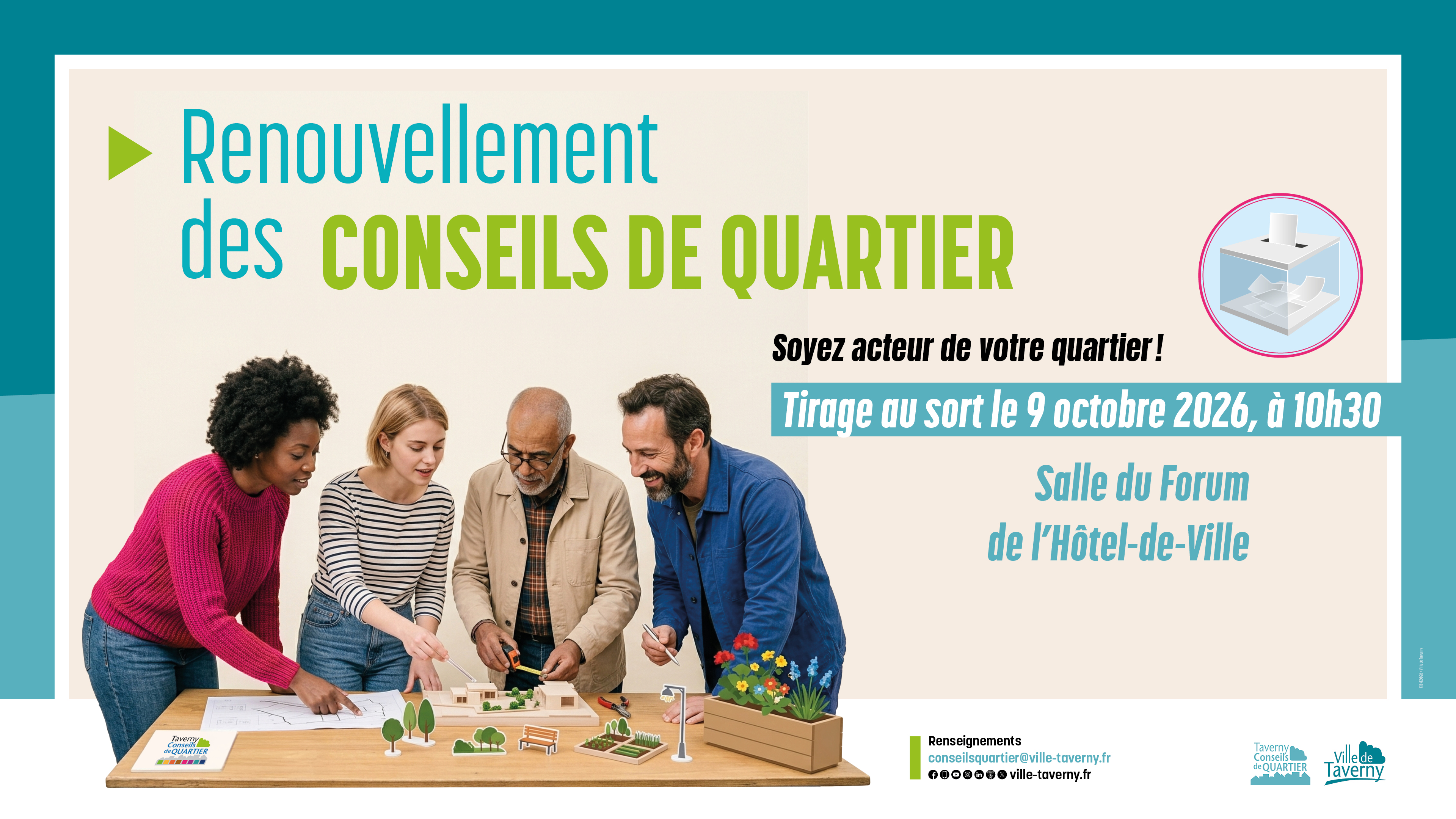 Tirage au sort - Renouvellement des conseils de quartier