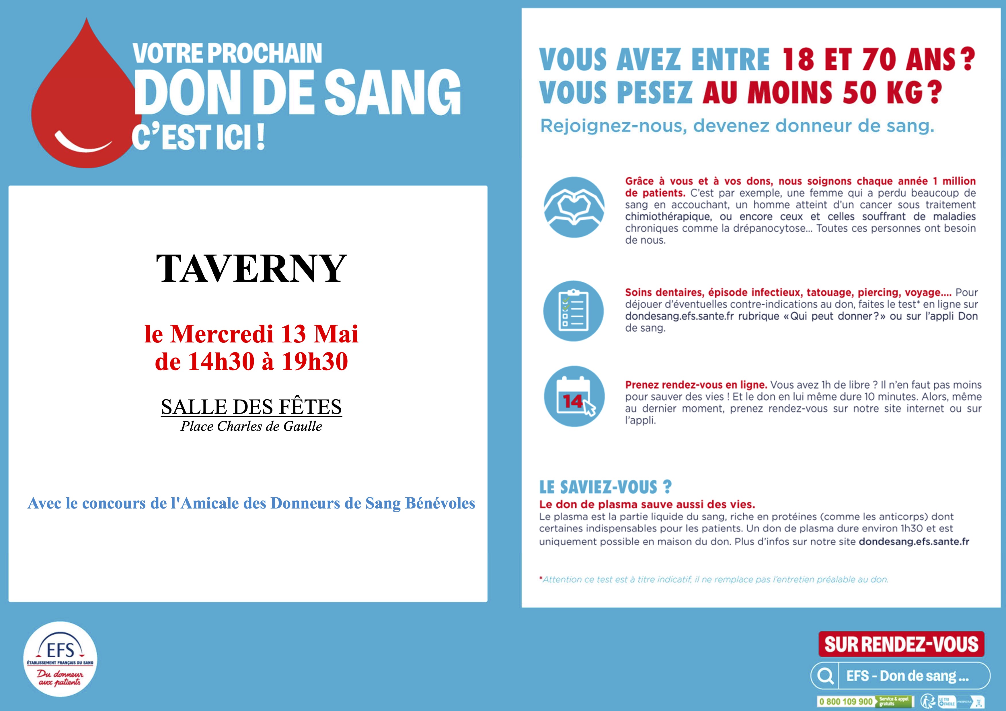 Prochaine collecte de sang