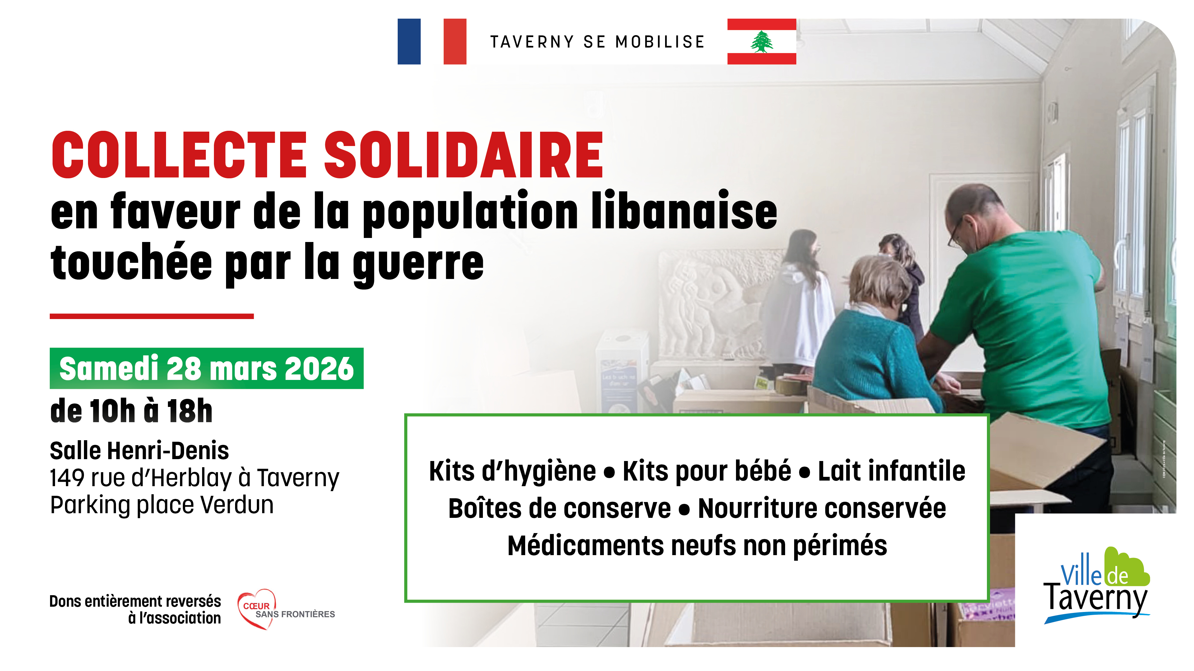 Collecte solidaire en faveur de la population libanaise