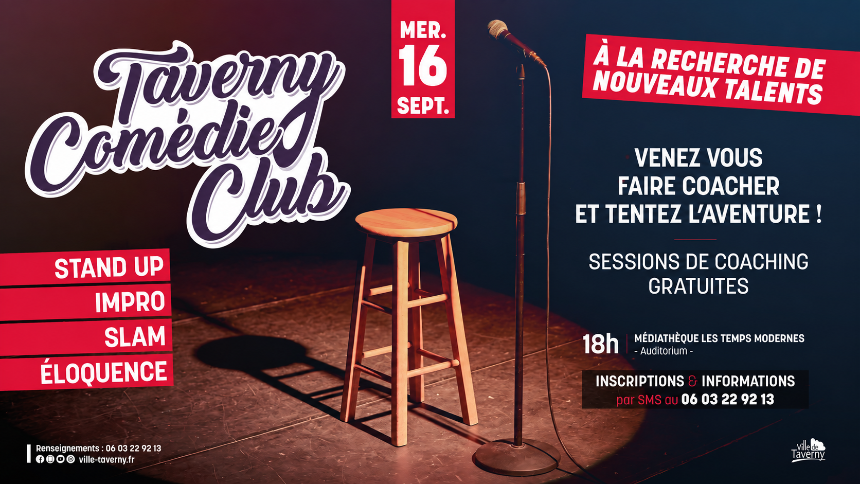 Taverny Comédie Club : à la recherche de nouveaux talents !
