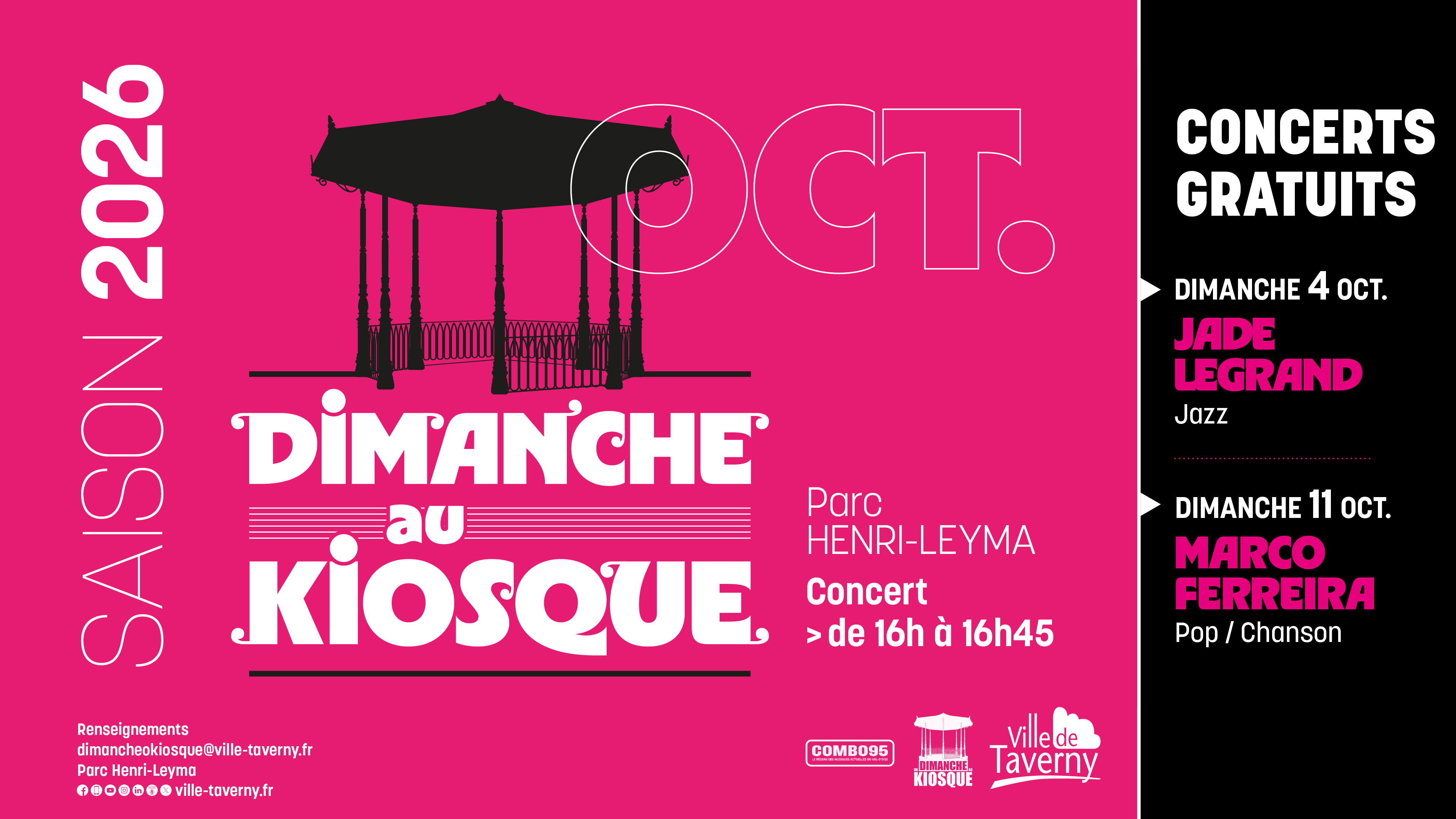 Dimanche au Kiosque : le programme d'octobre 2026 !